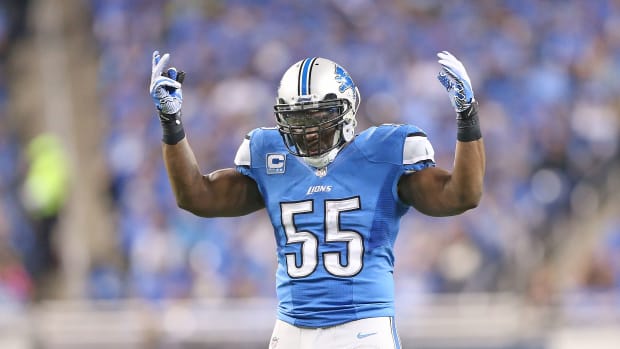 Detroit Lions Stephen Tulloch celebration injury